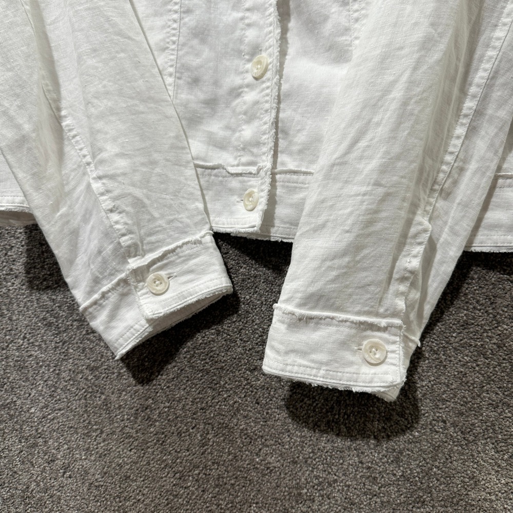 Tommy Bahama Two Palms Linen Raw-Edge Jacket White Women XL Coastal Beach Casual - Picture 8 of 10